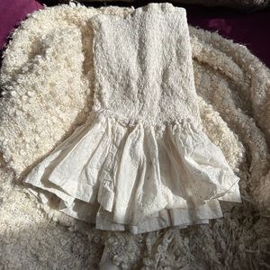 White croquette mini skirt size s